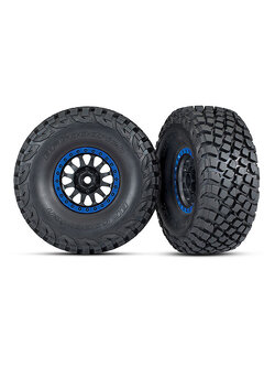 8474X Tires & wheels, assembled, glued (Method Race Wheels® 101 Beadlock wheels, black with blue beadlock, BFGoodrich® Baja KR3 tires) (2)