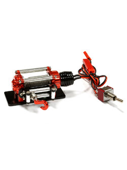 INT-C25697RED Billet Machined T9 Realistic High Torque Mega Winch for Scale Rock Crawler 1/10