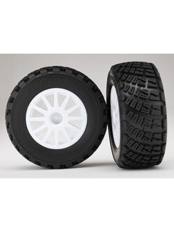 7473 Tires & wheels, assembled, glued (White wheels, BFGoodrich® Rally, gravel pattern, tires, foam inserts) (2) (TSM rated)