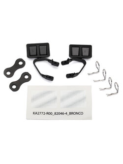 8073 Mirrors, side, black (left & right)/ retainers (2)/ body clips (4)