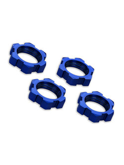 7758 Wheel nuts, splined, 17mm, serrated (blue-anodized) (4)