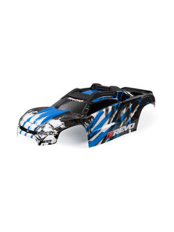 8611X Body, E-Revo, blue/ window, grille, lights decal sheet (assembled with front & rear body mounts and rear body support for clipless mounting)
