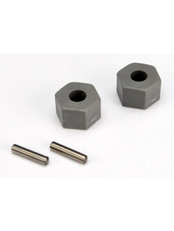 3654 Wheel hubs, hex (tall offset, Rustler/Stampede front) (2)/ axle pins (2.5x10mm) (2)