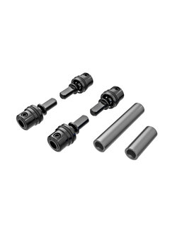 9751-GRAY Driveshafts, center, male (steel) (4)/ driveshafts, center, female, 6061-T6 aluminum (dark titanium-anodized) (front & rear)/ 1.6x7mm BCS (with threadlock) (4)