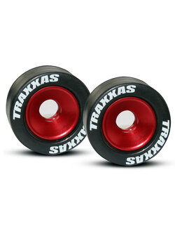 5186 Wheels, aluminum (red-anodized) (2)/ 5x8mm ball bearings (4)/ axles (2)/ rubber tires (2)