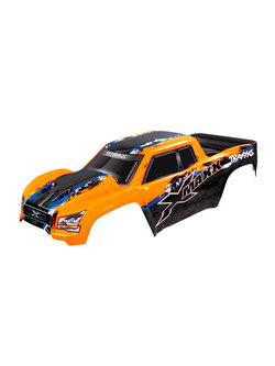 7811 Body, X-Maxx®, orange (painted, decals applied) (assembled with front & rear body mounts, roof skid plate, rear body support, and tailgate protector)