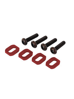 7759R Washers, motor mount, aluminum (red-anodized) (4)/ 4x18mm BCS (4)