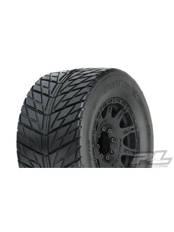 PRO-10167-10 Street Fighter HP 3.8" Street BELTED Tires Mounted for 17mm MT Front or Rear, Mounted on Raid Black 8x32 Removable Hex 17mm Wheels