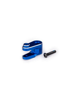 10247-BLUE Servo horn, steering, 6061-T6 aluminum (blue-anodized)/ 3x15mm BCS (with threadlock) (1)