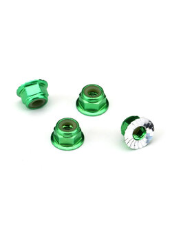 1747G 4 mm Green Aluminum Lock Nuts (4)