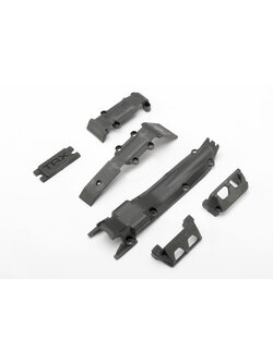 7037 Skidplate set, front (1)/ rear (1)/ transmission (1)/ steering servo guards (2) / steering servo cover plate (1)