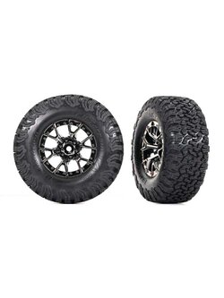 10187-BLKCR Tires & wheels, assembled, glued (Ford Raptor R black chrome wheels, BFGoodrich® All-Terrain™ T/A® KO2 tires, foam inserts) (2) (4WD front/rear, 2WD rear)