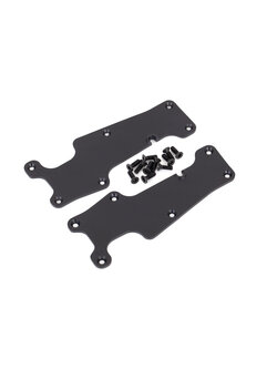 9633 Suspension arm covers, black, front (left and right)/ 2.5x8 CCS (12)