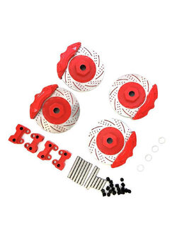 INT-C29937RED Realistic Alloy Brake Disc Set for Traxxas 1/10 TRX-4 Trail Crawler [สามารถใส่ได้กับ TRX-4 ทุกรุ่น]