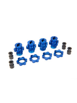 6856X Wheel hubs, splined, 17mm, short (blue-anodized) (4)/ wheel nuts, splined, 17mm (blue-anodized) (4)/ hub retainer M4 X 0.7 (4)/ axle pin (4) (Slash 4WD)