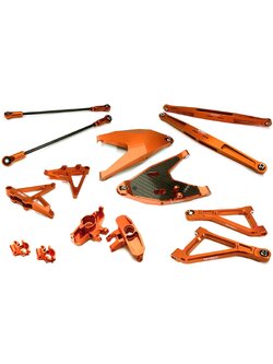 INT-C28629ORANGE Billet Machined Alloy Suspension Kit for Traxxas 1/7 Unlimited Desert Racer