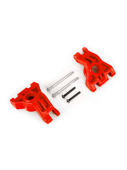 9050R Carriers, stub axle, rear, extreme heavy duty, red (left & right)/ 3x41mm hinge pins (2)/ 3x20mm BCS (2) (for use with #9080 upgrade kit)