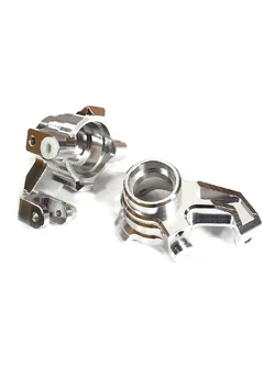 INT-C29372SILVER Billet Machined Steering Knuckles for Traxxas 1/10 Maxx Truck 4S