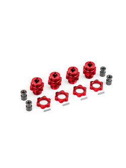 9086-RED Wheel hubs, splined, 17mm, short (red-anodized) (4)/ wheel nuts, splined, 17mm (red-anodized) (4)/ hub retainer M4 X 0.7 (4)/ axle pin (4) (for use with #9080 upgrade kit)