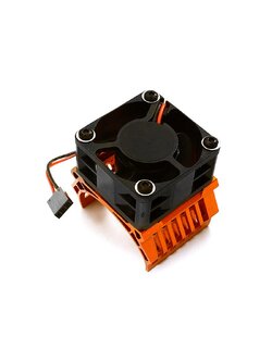 INT-C28603ORANGE 42mm Motor Heatsink+40x40mm Cooling Fan 16k rpm for 1/10 Summit & E-Revo