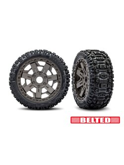 9071-GRAY 3.0" Gray Wheels w/ Belted Sledgehammer Tires (2)