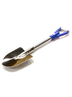 INT-C26531BLUESILVER Realistic Scale Model Billet Machined D-Handle Utility Shovel 1/10 Size