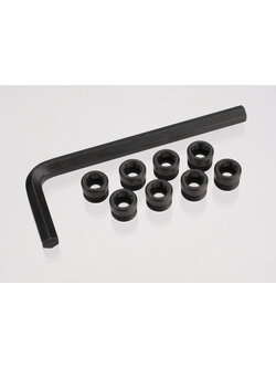 7033X Aluminum caps, pivot ball (threaded aluminum, hard-anodized with PTFE-coating) (8)/ hex wrench, 5mm