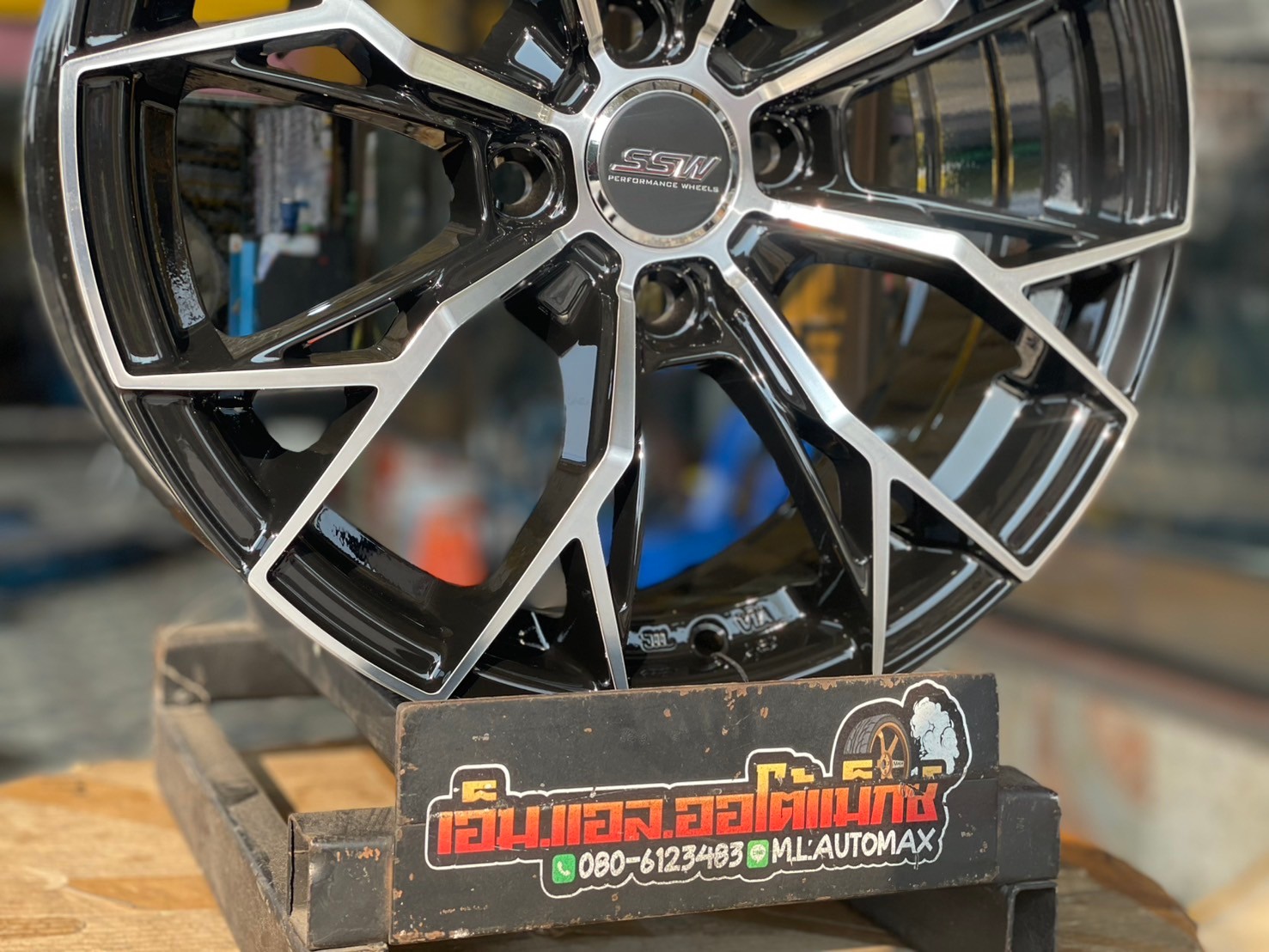 ล้อแม็กซ์ใหม่ขอบ15 สวยหรู สีดำเงากลึงหน้า SSW389 15x6.5 ET35 4x100