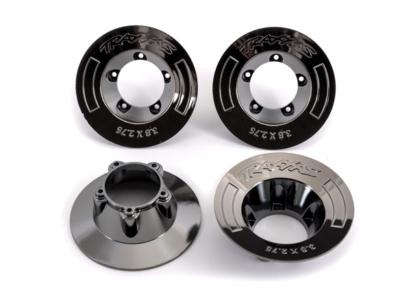 9568T Wheel covers, black chrome (4) (fits #9572 wheels)