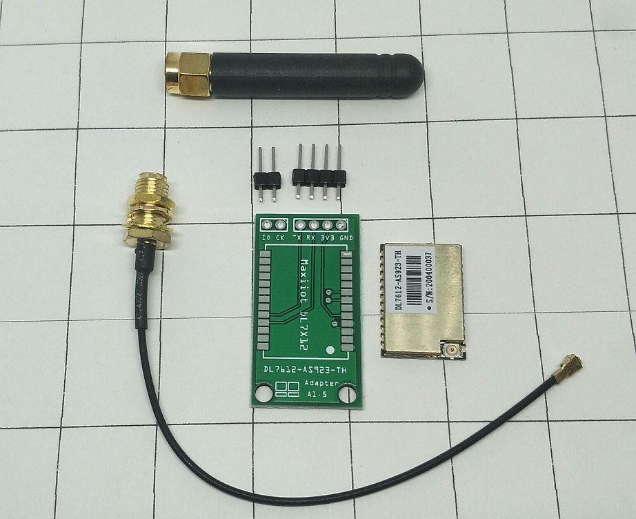 มอดูล MAXIIOT DL7612-AS923-TH พร้อมสายอากาศและ PCB Adapter