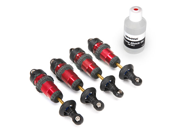 5460R Shocks, GTR aluminum, red-anodized bodies with TiN shafts (fully assembled w/o springs) (4)