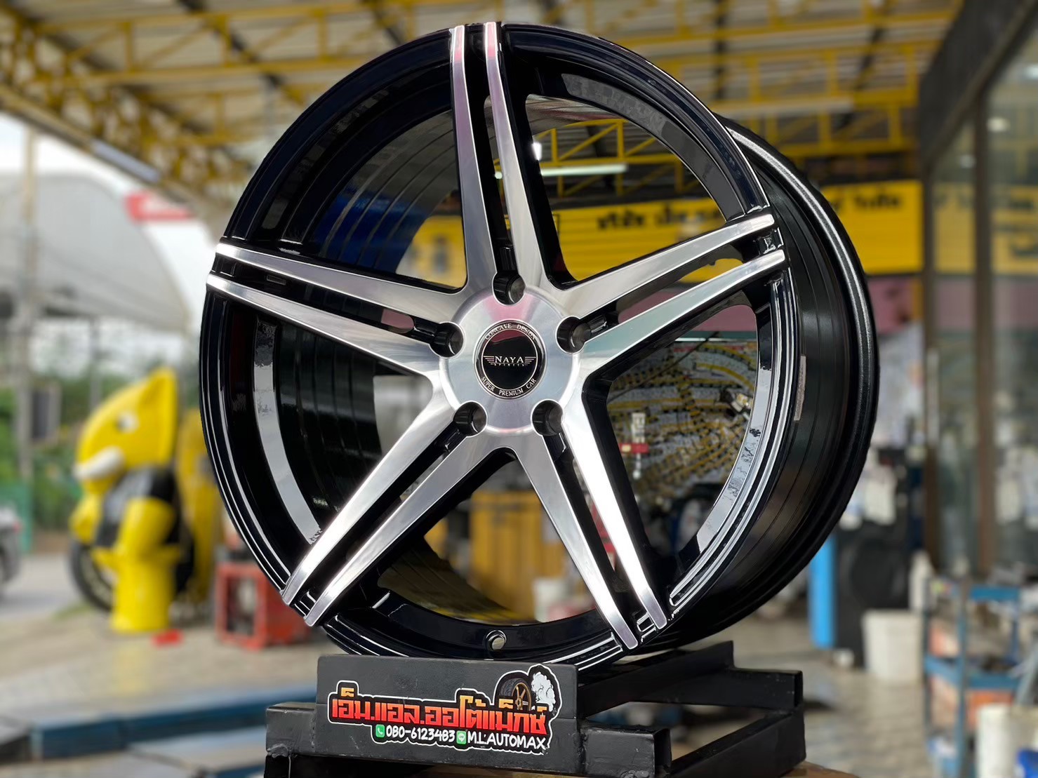 ล้อแม็กซ์ใหม่ขอบ19 #NAYA 19x9.5 ET20 5x120 สีดำ หน้าเงา 5ก้านคู่