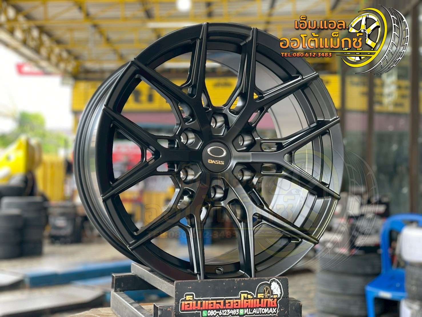 ล้อแม็กซ์ขอบ18 #OASIS_WHEEL #H-6 Flow Forming ขนาด18 ET0 6x139.7 MATT BLACK