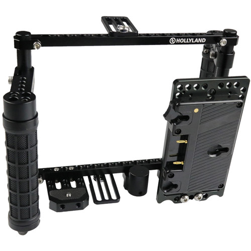 Hollyland Monitor Cage with Rubber Handgrips for 5 to 9" Monitors (Gold Mount)