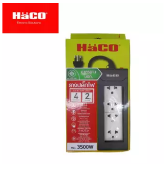 HaCo ชุดรางปลั๊กไฟ ยาว 2 เมตร 3 ขา 4 ช่อง รุ่น EPN - 4EB/4