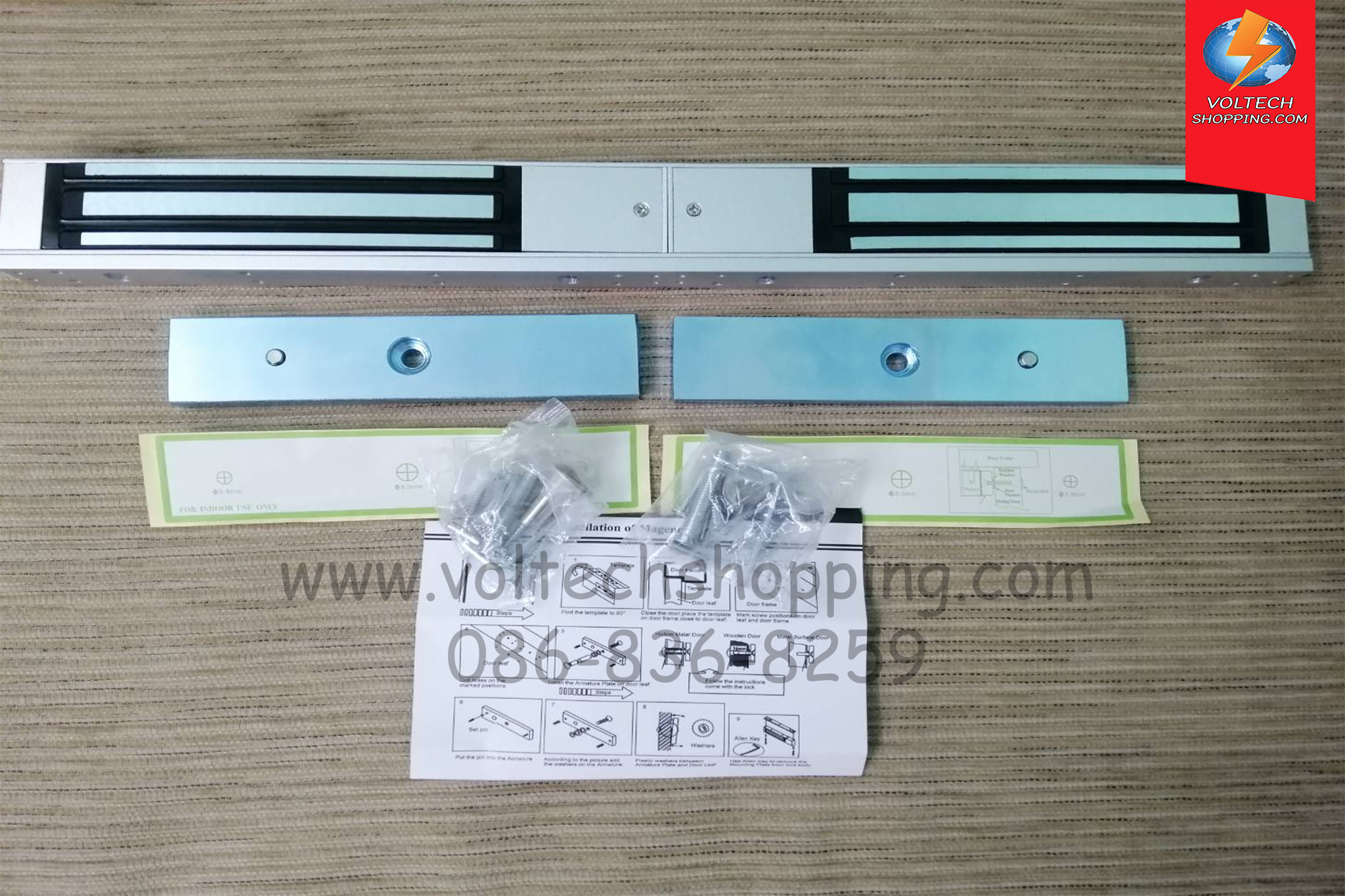 กลอนประตูแม่เหล็กไฟฟ้า ประตูบานคู่ 280 kg. (12VDC)