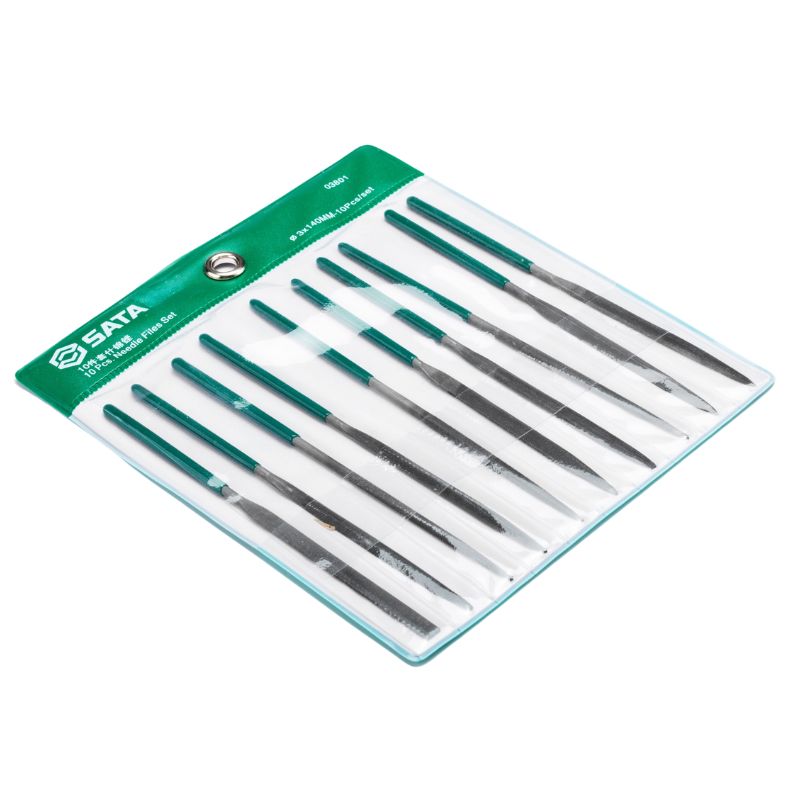 ชุดตะไบเข็มคละแบบ 10 ชิ้น 3x140 mm. No.03801 SATA