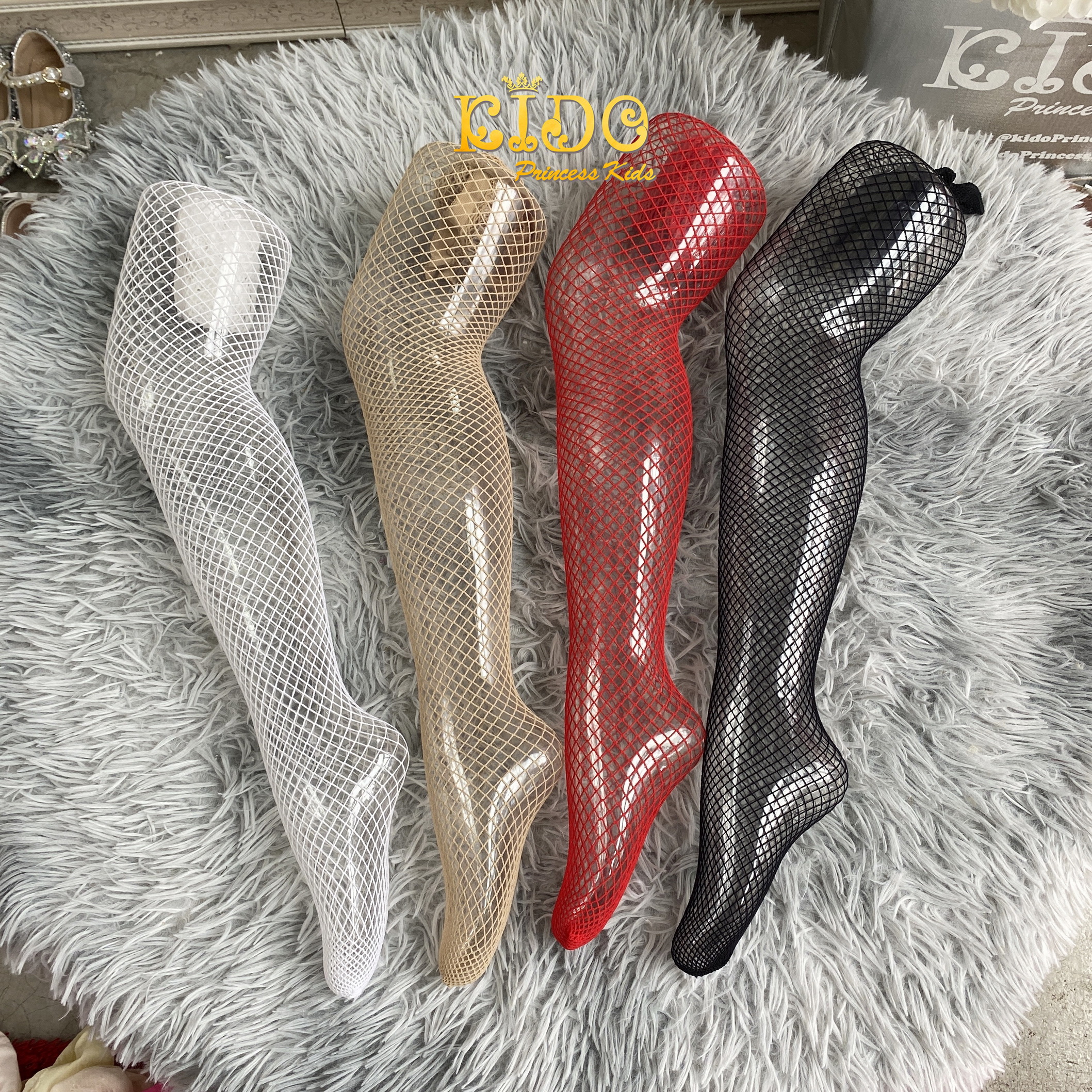 sถุงน่องเด็ก(หน้าร้านอยู่รัชดา)L202 สีขาว สีดำ สีเนื้อ สีแดง ถุงน่องตาข่าย