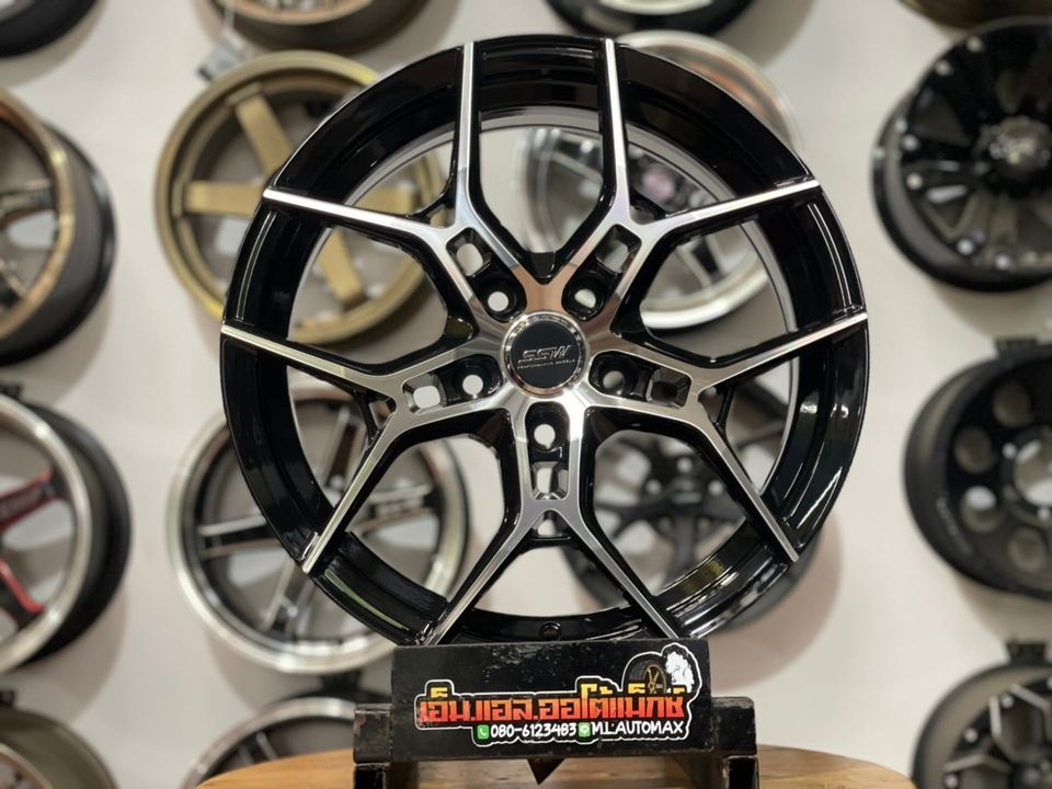 ล้อแม็กซ์ใหม่ขอบ17 #SSW #Stamford Sport Wheels รุ่น388 ขอบ17 กว้าง7.5 ออฟ35 5รู114 สีดำหน้าเงา สวยหรู