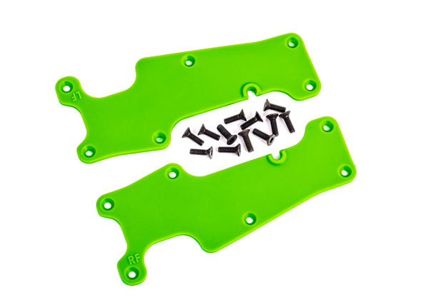 9633G Suspension arm covers, green, front (left and right)/ 2.5x8 CCS (12)