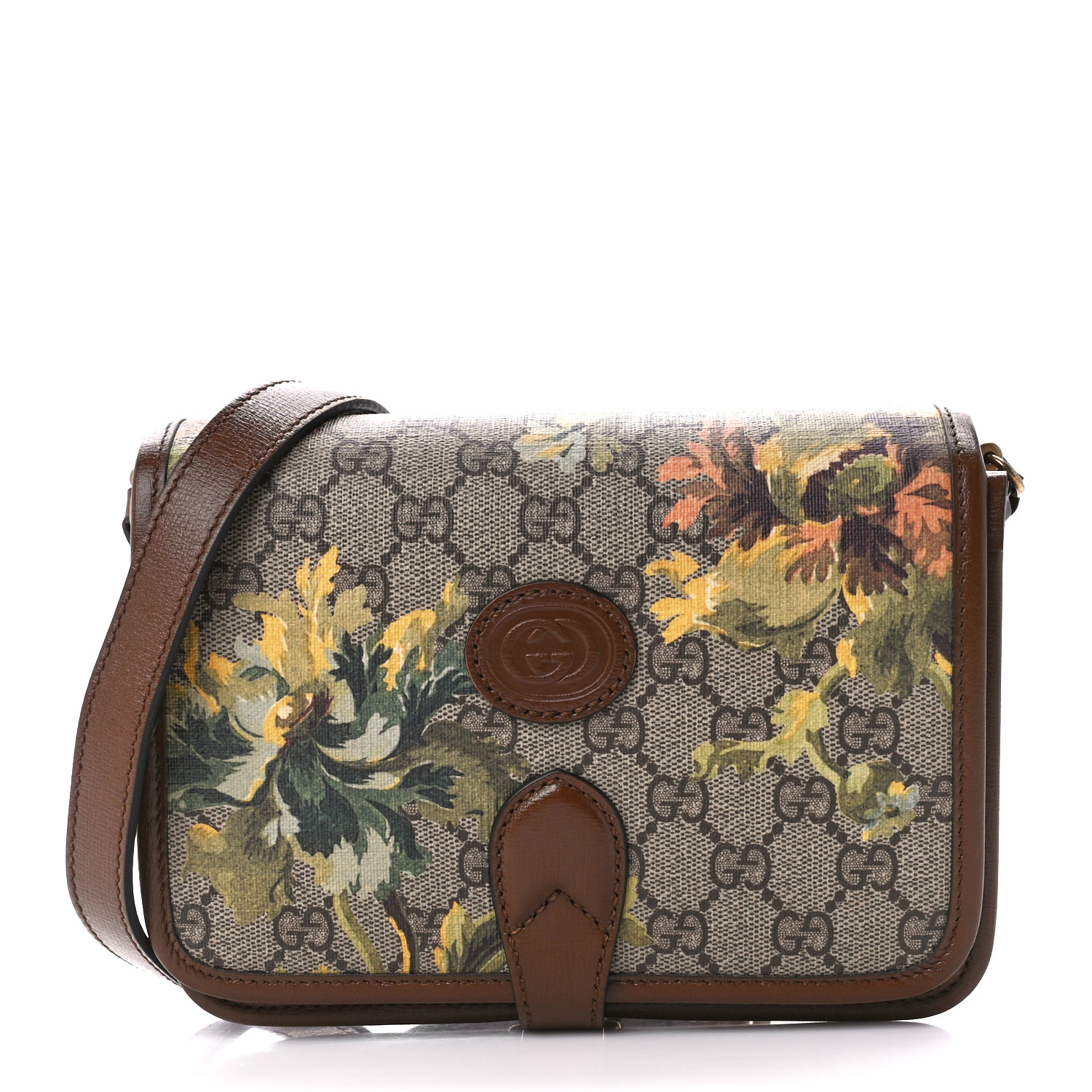 GUCCI GG Supreme Monogram Carnation Shoulder Bag Cross Body มือสอง