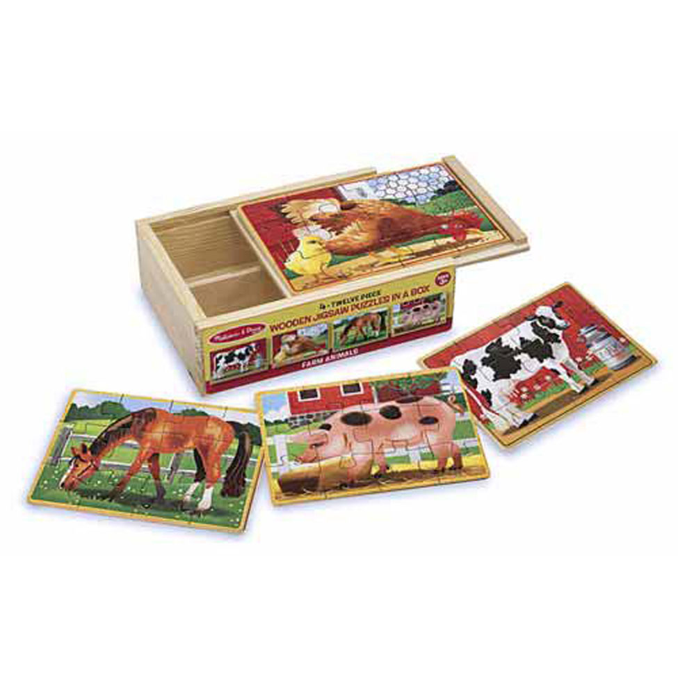 3793 Wooden Puzzle in a Box - Farm Animals