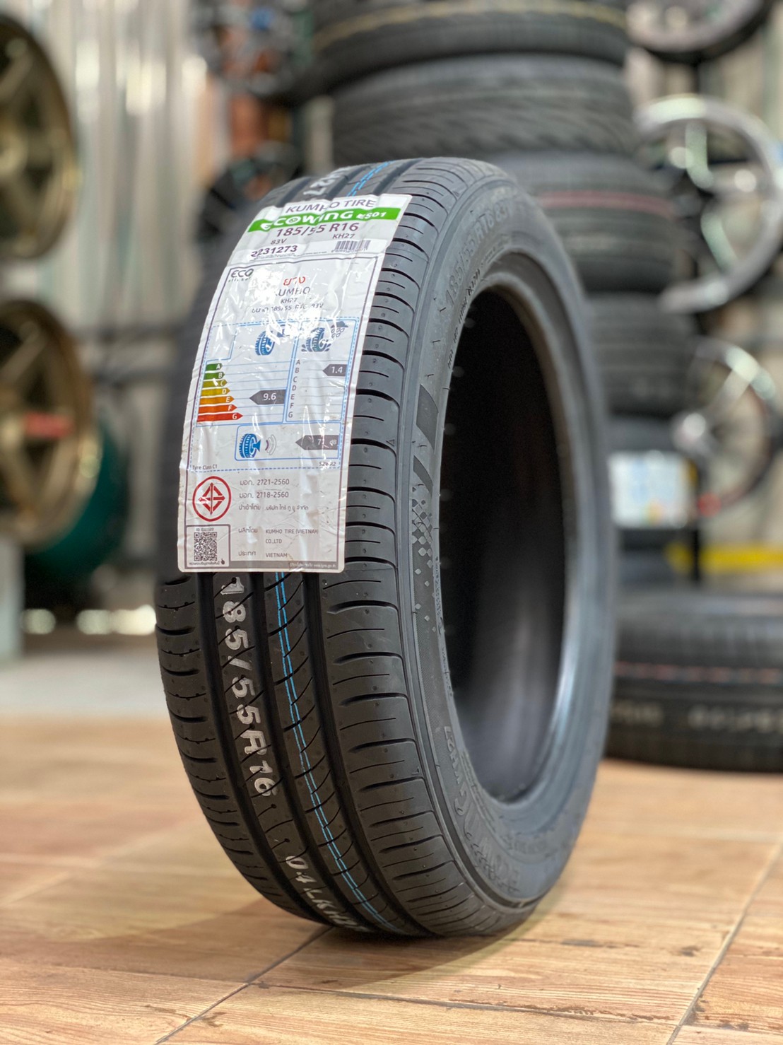 185-55R16 คัมโฮ KUMHO ยางอีโกคาร์นุ่มเงียบ พร้อมติดตั้งฟรี