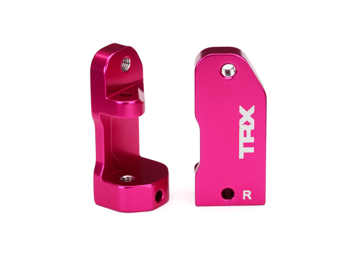 3632P Caster blocks, 30-degree, pink-anodized 6061-T6 aluminum (left & right)/ suspension screw pin (2)