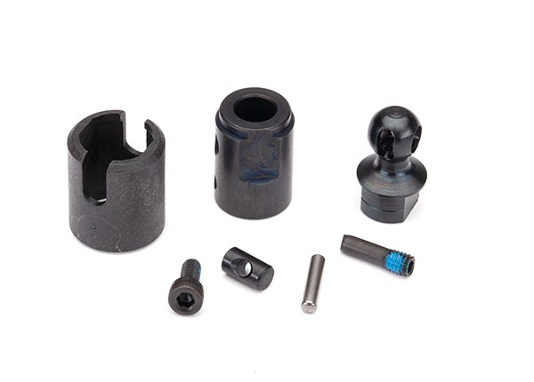 8849 Output drive, transmission or differential (pin retainer (1)/ drive cup (1)/ drive ball (1)/ center ball (1)/ drive pin (1)/ 3x10 screw pin (1)/ cross pin (black) (1)/ 2.5x6 CS (with threadlock) (1)) (use with TRX-6™ axle configuration)