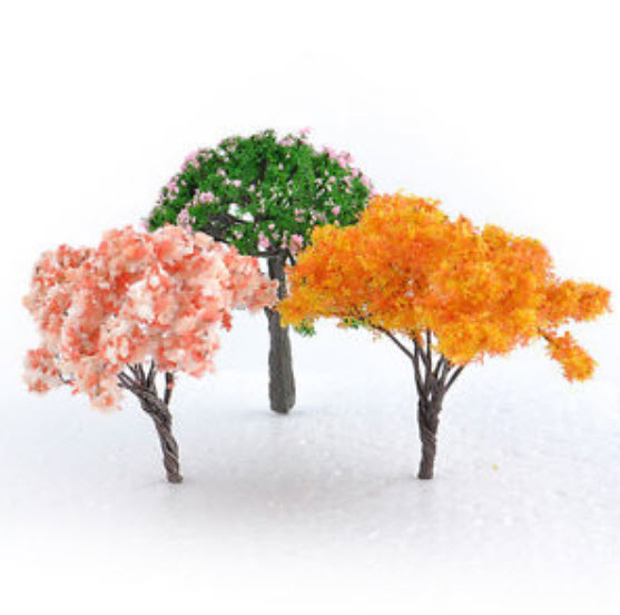 ต้นไม้จิ๋ว สูง 5-7 ซ.ม. ชุด 3 ต้น (3 สี)