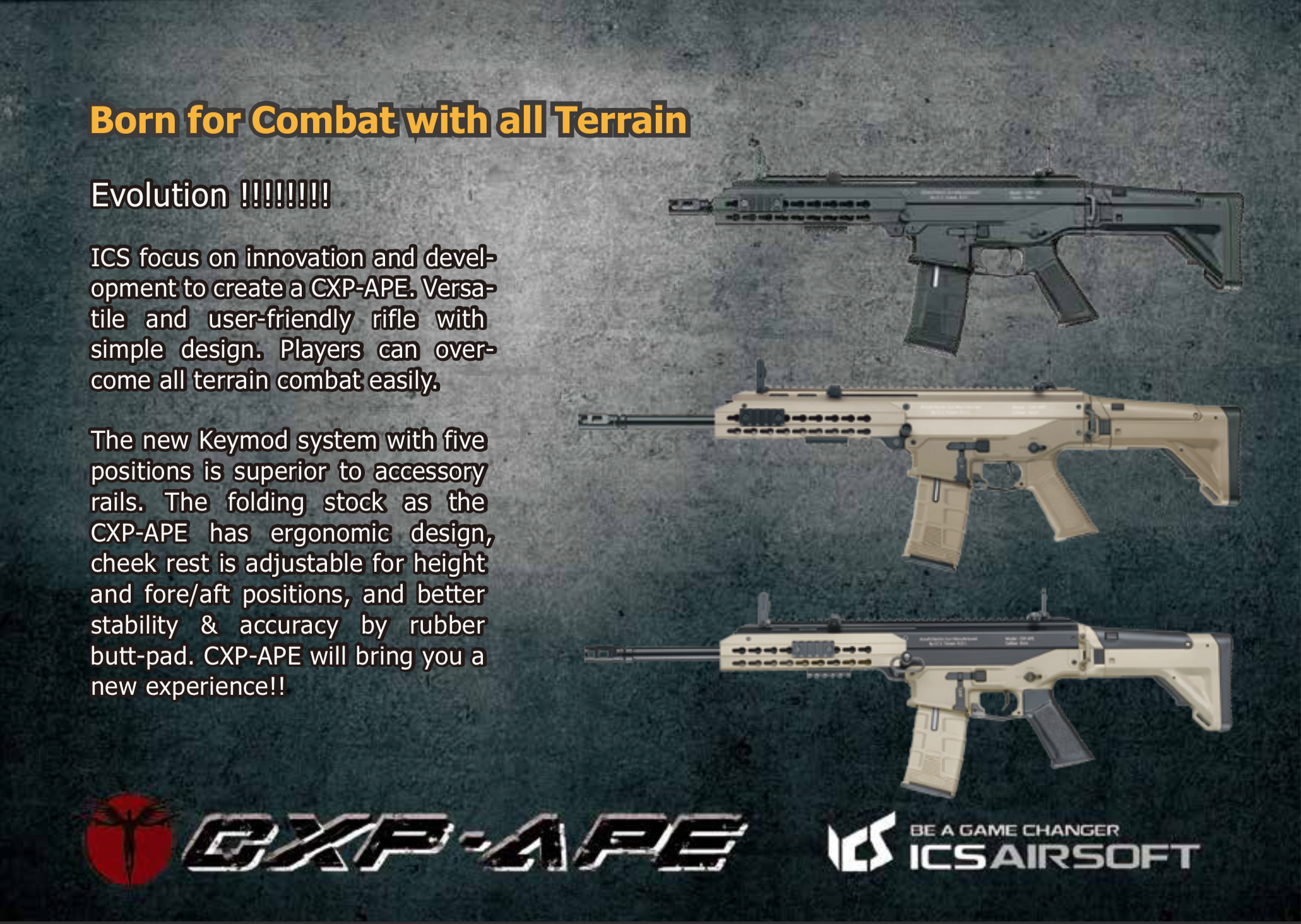 ICS-231 CXP-APE Rifle SF1 Stock-BK