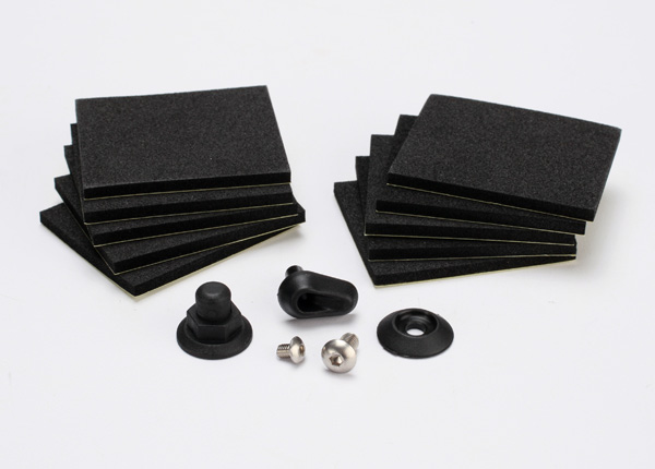 5723 Hatch post/hull water outlet/foam pads (10)/ washer (1)/ 4x8mm BCS, stainless steel/ 3x4mm BCS, stainless steel