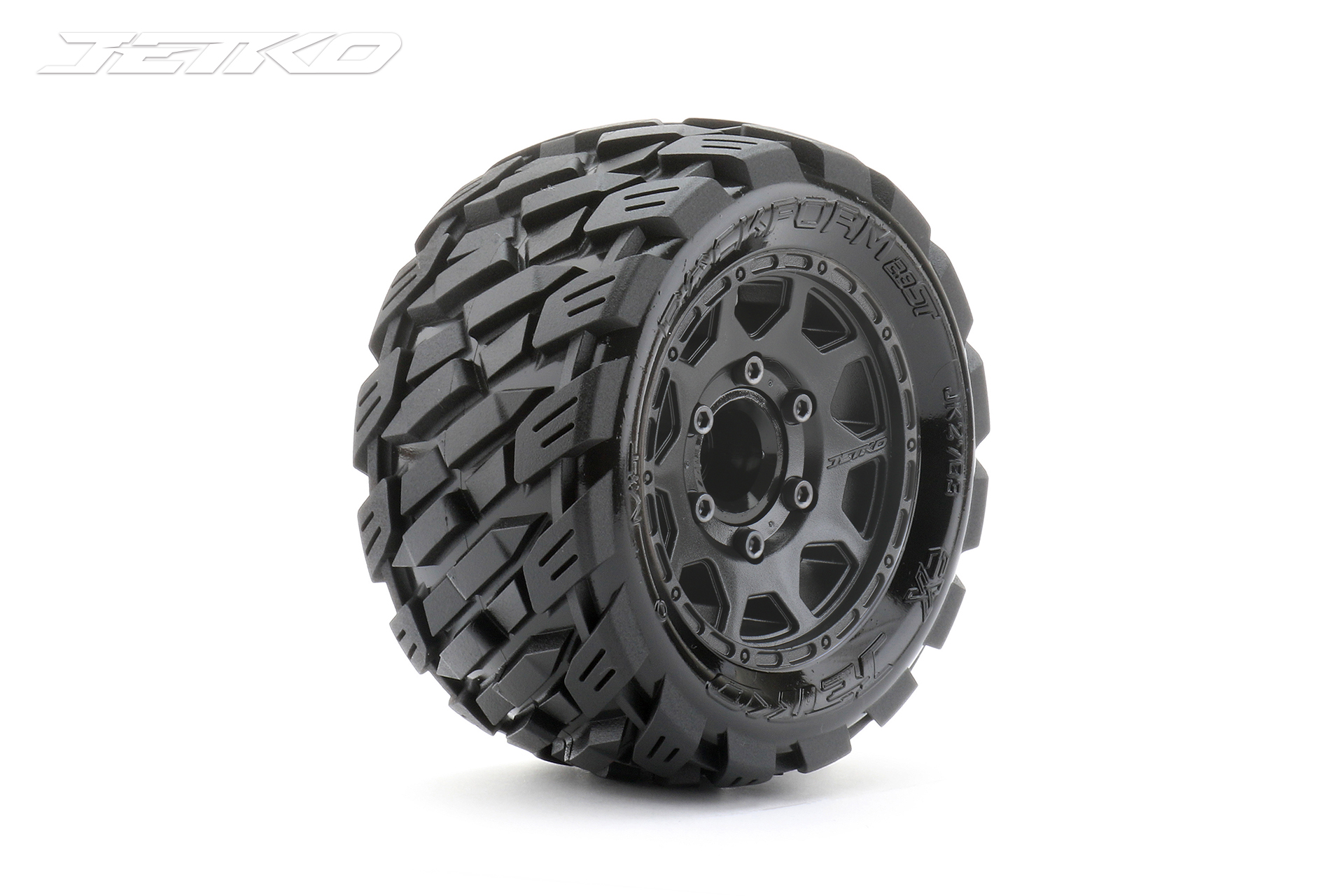 JK2703CB ROCKFORM 1/10 ST 2.8 EX-ROCKFORM/Claw Rim/Black/Medium Soft/Glued 12mm 1/2 offset Wide (for traxxas Stampede/Rustler 2wd&4wd front and rear) 1pair