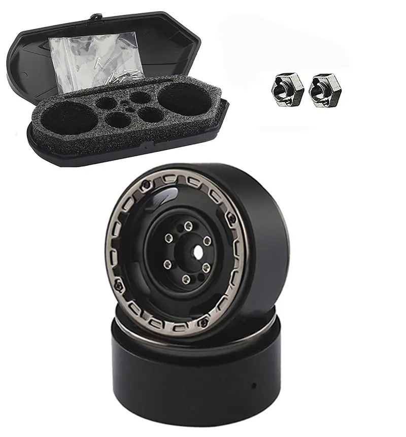 INT-C33003 Luggage Storage Cargo Case & Alloy Beadlock Wheels (2) for Traxxas 1/18 TRX-4M